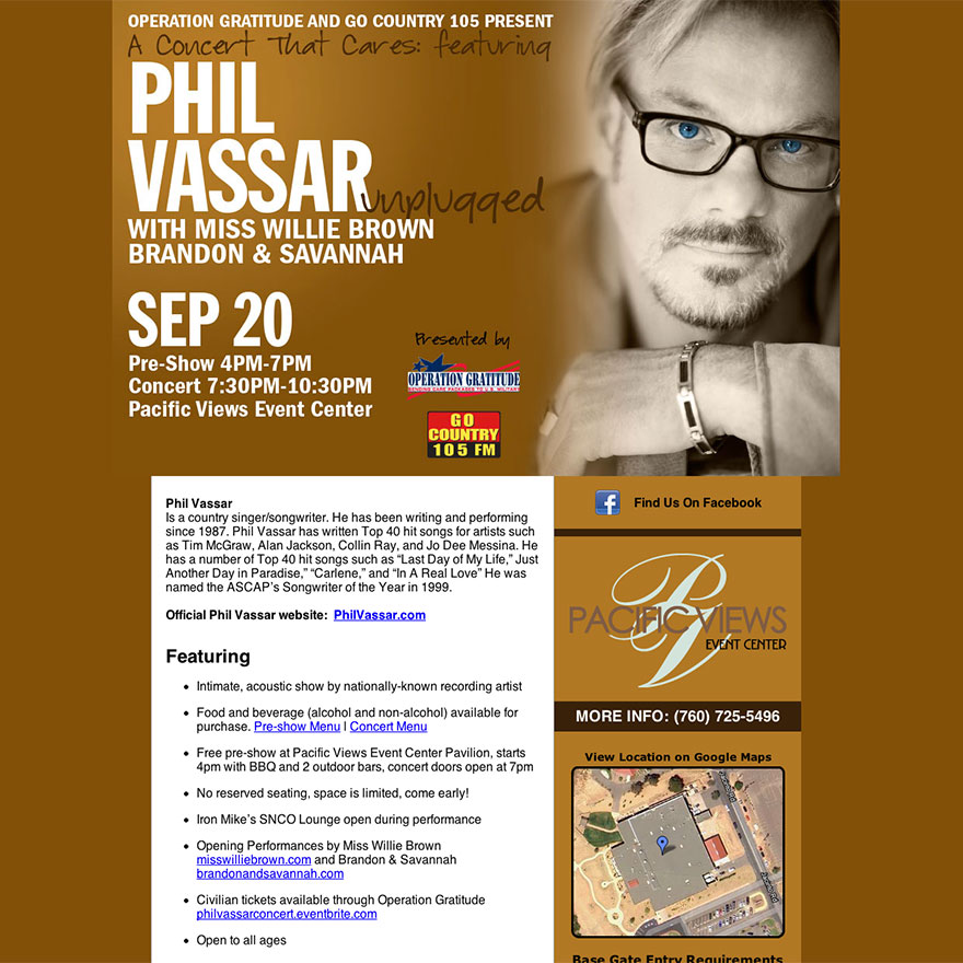 Phil Vassar Concert Website
